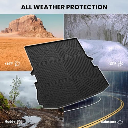 LASFIT Trunk & Backrest Mat for Ford Explorer 2011-2019, Custom Fit All Weather Protector TPE One-Piece Design Easy Installation Trunk with Seatback Mat, 1pc Black - style: 3) Explorer 6&7 Seats| 11-19 | Cargo&Seatback