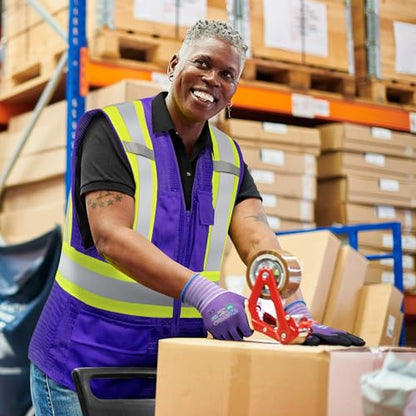 KAYGO Safety Vest with Pockets - High Visibility Reflective Vest ANSI Class 2 Construction Vest - color: Purple, size: X-Small