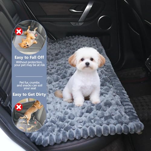 Dog Car Seat Waterproof Bed Cover Non-Slip Car Back Seat Soft and Comfortabl Pet Bed Mat Car Blanket for Travel Backseat Extender Seat Covers Dog Bed for Cars Trucks and SUVs (Grey Cover 23.6” x 51”) - color: Waterproof Grey Cover