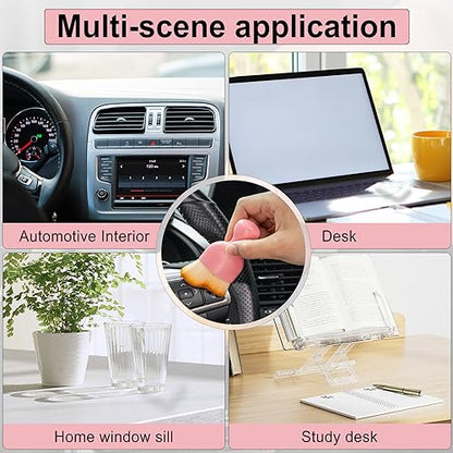 GaRhomxy Car Detailing Brushes, Car Interior Dust Sweeping Soft Brush, Soft Bristles Brush Cleaning Tool for Automotive Dashboard, Air Conditioner Vents, Computer, Scratch Free(Pink) - color: Pink