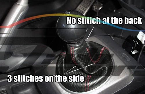 EZAUTO WRAP Universal Shift Knob Shifter Boot Cover Black with Red Stitches PVC Leather MT at Sport PVC Leather - color: With Red Stitches