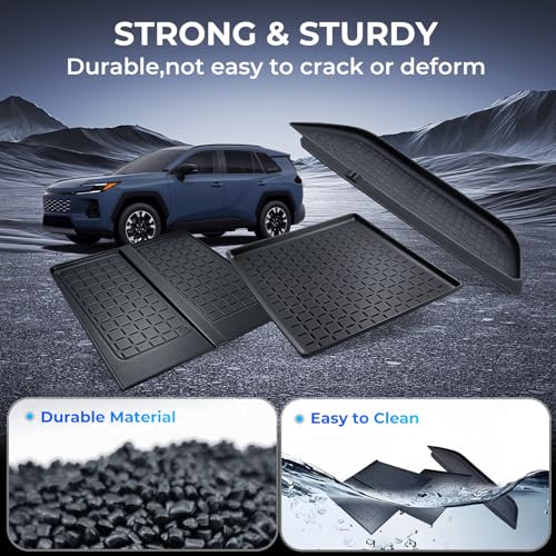 Wireless Charging Protective Mat & Center Console Storage Protective Mat & Passenger Storage Organizer Mat for Toyota RAV4 2026, Interior Accessories Anti-Slip Cover Pad for 2026 RAV 4, Black - style: Fits for Toyota RAV4 2026, C