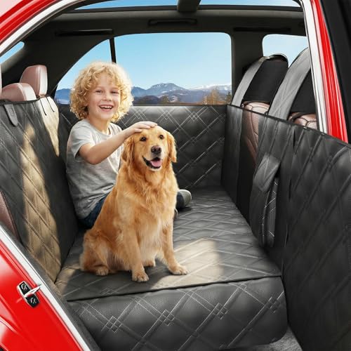 Surfcabin Back Seat Extender for Dogs – Waterproof Dog Seat Cover for Back Seat with Door Protection, Easy to Use and Clean, Hard Bottom, Holds 420 lbs Dog Hammock for Cars, SUVs & Small-Size Trucks - size: Fit for Car and SUV Small Trucks