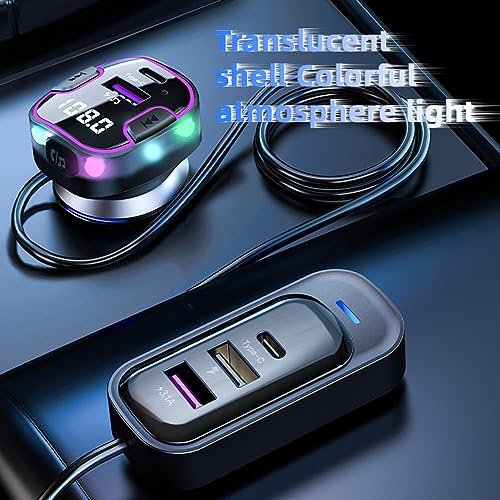 Bluetooth FM Transmitter for Car, Hands-Free Calls, HD Sound Quality 5.3, 5V3.1A Fast Charging, U Disk Music Playback, Support 5 Devices Charging at The Same time (CS6) - size: CS6