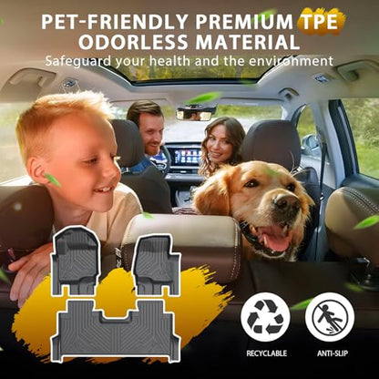 Powerty Floor Mats for 2017-2024 2025 2026 Ford F250/F350/F450 Super Duty Crew Cab Accessories All Weather TPE Custom Fit Truck Floor Liners 1st & 2nd Row - size: 3)Ford F250/F350/F450｜17-26｜1st & 2nd Row