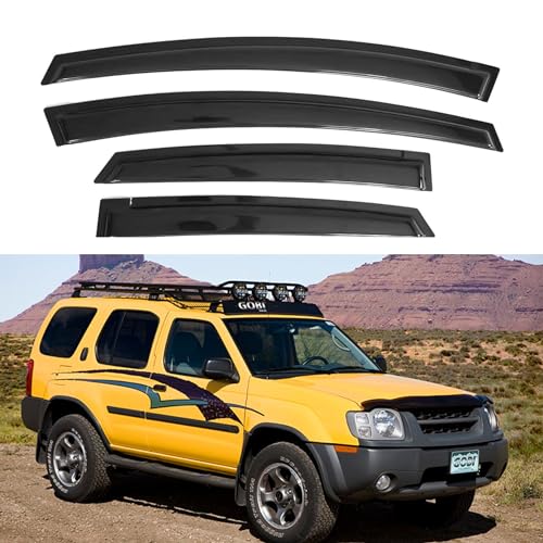 IG Window Visor for Nissan Xterra 2000-2004, Rain Guard Tape-On Extra Durable Sun Wind Side Vent Window Deflector, 2000 2001 2002 2003 2004 - size: 2000-2004 Xterra