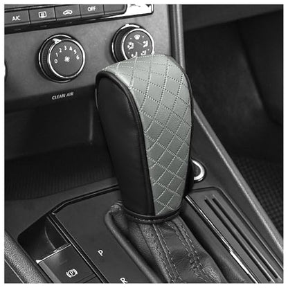 Stacool Leather Gear Shift Cover Diamond Embroidery Design,Durable Shift Knob Cover for Shift Lever Protection,Universal Car Gear Shift Cover Car Accessory Suitable for Cars,Trucks,SUVs (Dark Gray) - color: Dark Gray