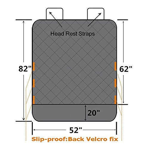 HCMAX Luxury Dog Vehicle Cargo Liner Cover Pet Seat Cover Bed Floor Mat Nonslip Waterproof Universal for Car SUV Truck Jeeps Vans Black - XL