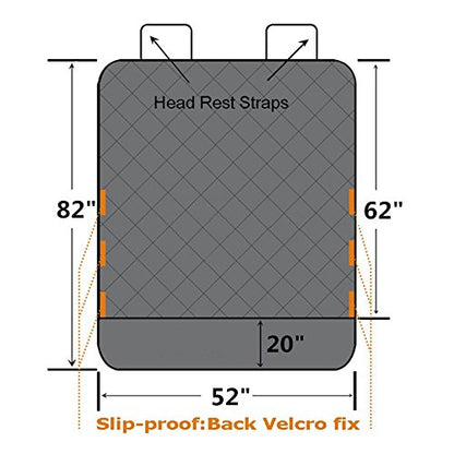 HCMAX Luxury Dog Vehicle Cargo Liner Cover Pet Seat Cover Bed Floor Mat Nonslip Waterproof Universal for Car SUV Truck Jeeps Vans Black - XL