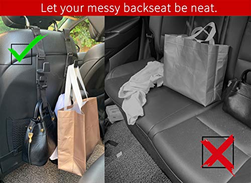 2-Pack Headrest Hooks for Car Universal Interior Auto Vehicle Back Front Seat Hanger Holder Organizer for Handbags Purses Coats and Grocery Bags - size: 2pack