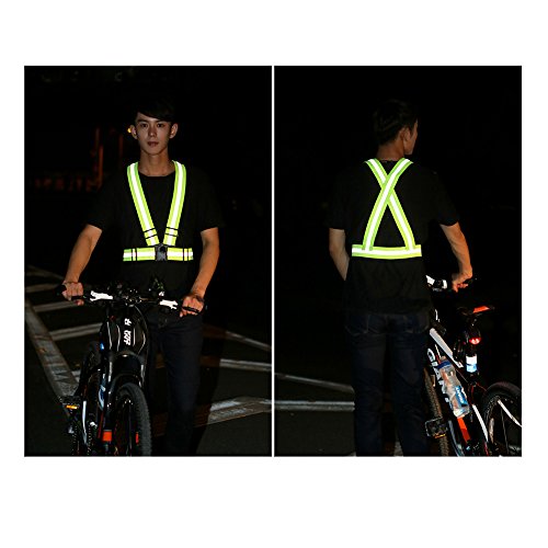 Reflective Vest with Hi Vis Bands, Fully Adjustable & Multi-Purpose: Running, Cycling, Motorcycle Safety, Dog Walking - High Visibility Neon Green 1PCS