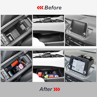 3PCS Center Console Organizer Compatible with 2021-2025 2026 Nissan Rogue S/SV/Rock Creek Dashboard Tray Armrest Storage Box Lower Center Console Interior Accessories(Only Fit 8-Inch Screen) - size: 3PCS Center Console Tray Set