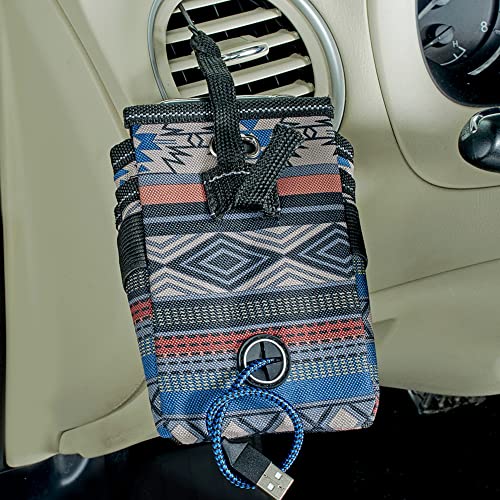 High Road DriverPockets Car Phone Holder Air Vent Pouch and Front Seat Organizer with 3 Pockets, Hanging Hooks and Charging Port (Southwest) - color: Southwest