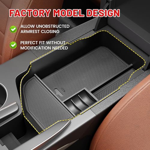 RED WOLF Center Console Organizer Tray for 2014-2024 Lexus RC 300 350 IS 350 500 Armrest Box Secondary Storage Factory Model Design with Anti-Slip Pad