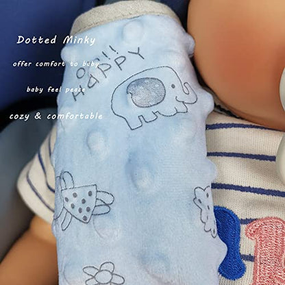 DODO NICI car seat Strap Cover for Baby, seat Belt Cover Cushion, Belt Pads fit Baby Carrier/Pushchair/Stroller, Cozy Peace Dotted Minky, Blue - color: Blue animals