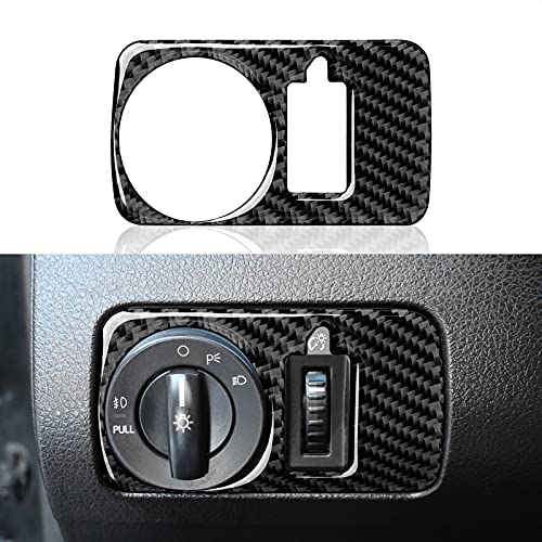 Car Headlight Switch Sticker Interior Trim Cover for Ford Mustang GT Shelby 2005 2006 2007 2008 2009 S197 Accessories Carbon Fiber Decal - color: Headlight Switch