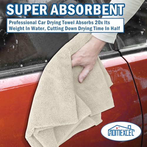 HOMEXCEL Professional Large Microfiber Car Drying Towels 2 Pack, Lint Free, Scratch Free, Highly Absorbent Drying Towel for Cars, SUVs, RVs, Trucks, and Boats,31" x 24",Brown - color: Brown