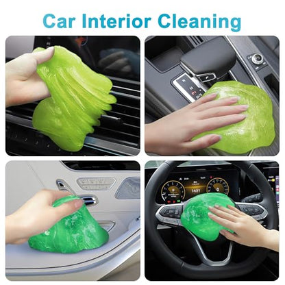 FiveJoy Car Cleaning Gels, 4-Pack Universal Auto Detailing Tools Car Interior Cleaner Putty, Dust Cleaning Mud for PC Tablet Laptop Keyboard, Camera, Printers, Calculator - 320g (2.8oz/pcs) - color: Green,Yellow