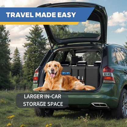 Backseat Hanging Organizer with Large Storage Bags | PU Leather, Large Capacity | Adjustable Straps, Waterproof & Collapsible | Universal Fit for SUVs, Sedans & Trucks | Black, 37.8" x 18.1" - P810 - color: Leather-Black