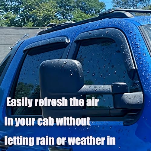 Window Visors Vent Sun Rain Guards for 2009-2024 Dodge Ram 1500 (19-24 Classic Body), Crew CAB ONLY; 10-25 Ram 2500/3500 MEGA/Crew CAB ONLY | Window Vent Visors, 4 pcs. - Smoke | 94109 - size: For 09-18 Ram 1500 Crew Cab