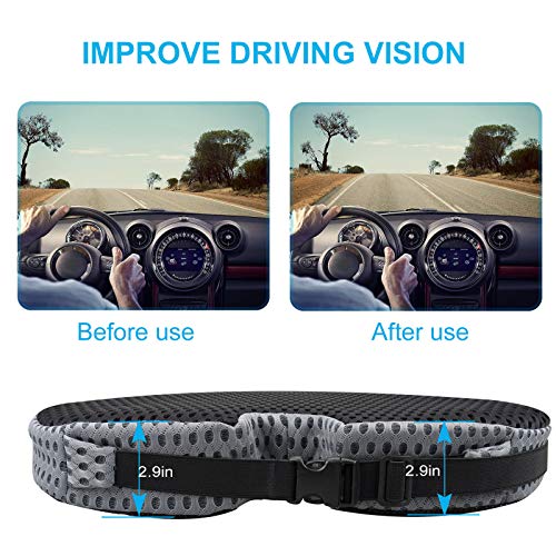 2025 Upgrades Car Coccyx Seat Cushion Pad for Sciatica Tailbone Pain Relief, Heightening Wedge Booster Seat Cushion for Short People Driving, Truck Car Accessories Driver, for Office Chair
