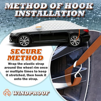 Hail Protector Car Cover SUV, Multi-Layer Cotton Padded Half Car Cover, Thickened Top Protection for Hail, Snow & Impact, Fits SUV L - size: 2-SUV L