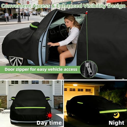 Car Cover for Volkswagen Beetle/New Beetle 1998-2019, Custom Fit Waterproof All-Weather Full Car Cover, Windproof Outdoor Full Cover with Driver-Side Zippered Door, UV-Resistant and Dustproof - size: for VW New Beetle
