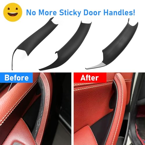 Jaronx Compatible with BMW X3 F25/X4 F26 Door Handle Covers,3PCS Interior Door Pull Handle Covers for BMW X3 F25 2010-2016, X4 F26 2014-2017, Left and Right Side(Black)