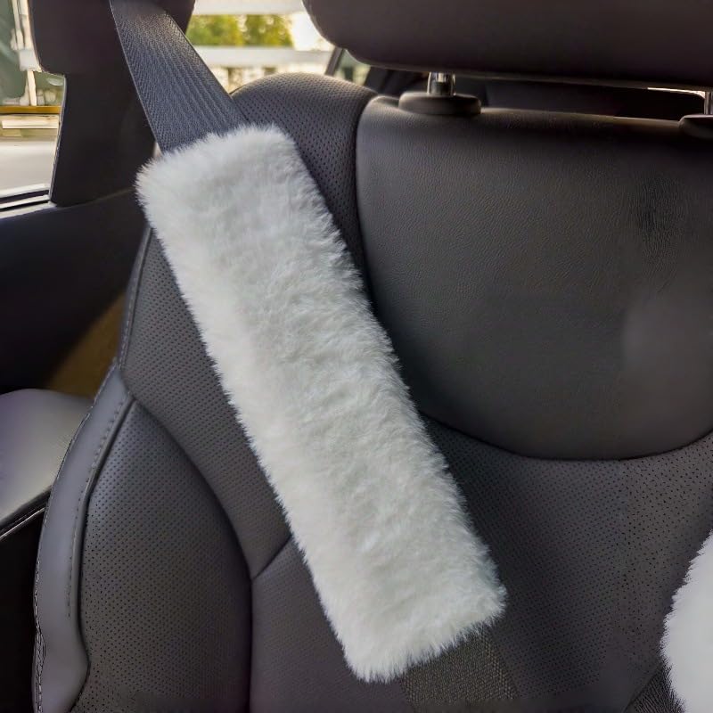 2 Pack Cozy Cover Car Seat Strap Pads and Seat Belt Cover Pad, Shoulder Cushion for Adults Kids, Grey