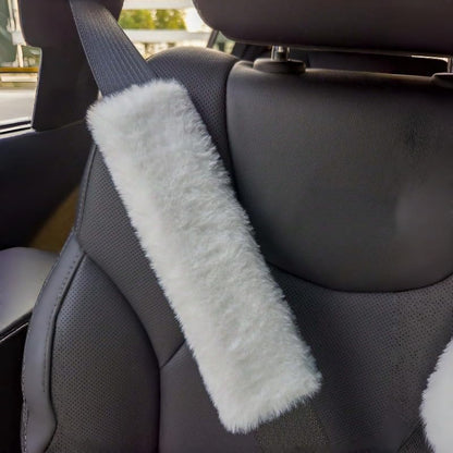 2 Pack Cozy Cover Car Seat Strap Pads and Seat Belt Cover Pad, Shoulder Cushion for Adults Kids, Grey