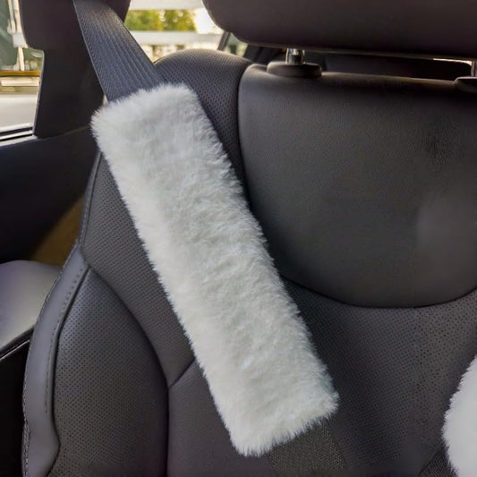2 Pack Cozy Cover Car Seat Strap Pads and Seat Belt Cover Pad, Shoulder Cushion for Adults Kids, Grey