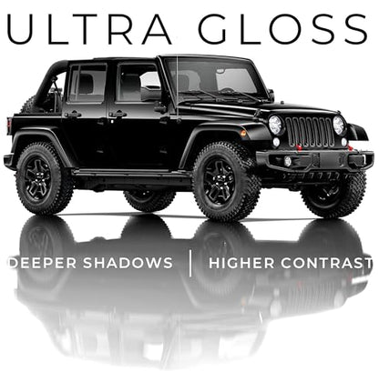 VViViD+ Ultra Gloss Premium Vinyl Car Wrap Film (45ft x 5ft, Gloss Piano Black) - color: Gloss Piano Black, size: 45ft x 5ft