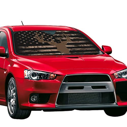 American Flag Camouflage Car Windshield Sunshade Front Window Sun Visor Protector Foldable Shield Cover for Truck SUV - color: White9