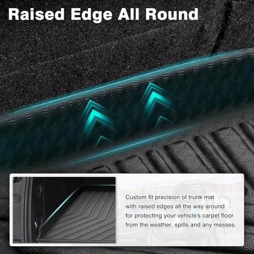 Mixsuper Custom Fit Cargo Liner for Chevrolet Suburban/GMC Yukon XL/Cadillac Escalade ESV 2015-2020, All Weather Cargo Mat Rear Trunk Liner Behind The 3rd Row Seats Black - size: Fit for Chevrolet Suburban | 2015-2020
