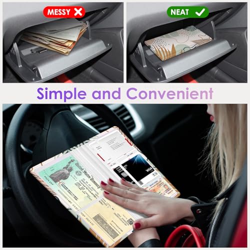 Car Registration and Insurance Holder，Colour Patterns Men Women Car License Document Registration and Insurance Card Holder - color: Abstract Flora