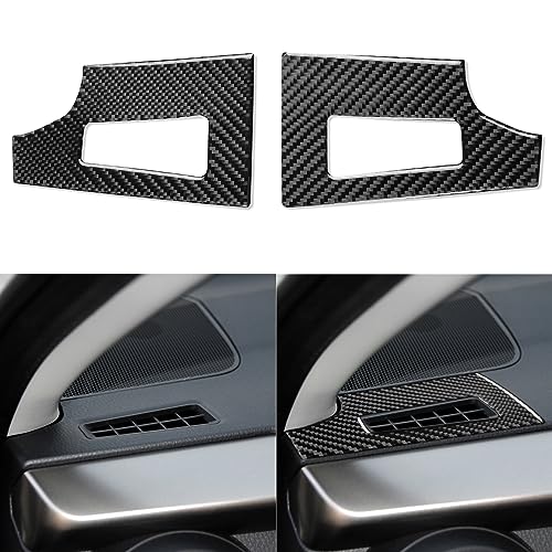 NVCNX Real Premium Carbon Fiber Car Dashboard Defogging Air Vent Outlet Frame Cover Decal Decoration Compatible with Toyota RAV4 2013 2014 2015 2016 2017 2018 Interior Trim Accessories Black - color: Dash Defogging Air Vent