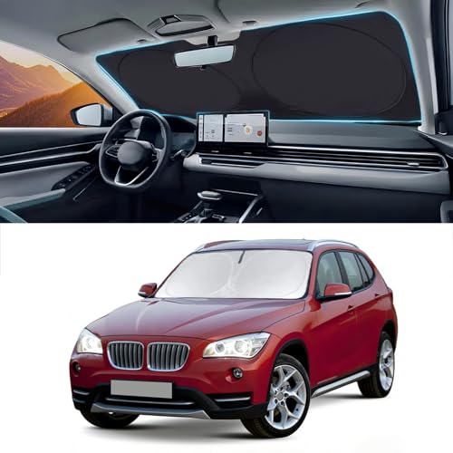 for X1 E84 Sunshade Windshield Sun Shade for BMW X1 E84 Accessories 2011 2012 2013 2014 2015 Insulated Front Window Shield Windshield Cover Sun Visor Protector Privacy UV Reflector Blocks Heat - size: for BMW X1 E84 11-15