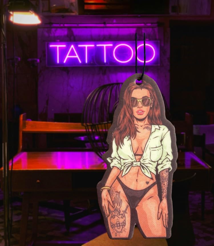 Funny Naughty Unique Car Air Fresheners Scented With Premium Oils By Fresh Fresheners (Sexy Tattoo Woman) - color: Sexy Tattoo Woman
