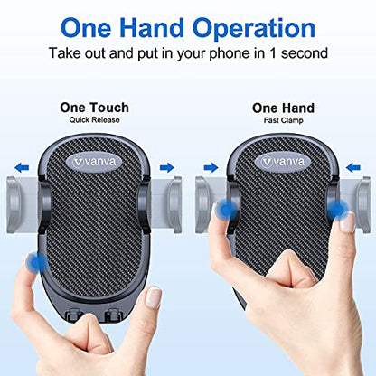 vanva Universal Air Vent Car Mount, [ Big Phones & Thick Case Friendly ] Cell Phone Holder for Car Hands Free Clamp Cradle Vehicle fit for All Apple Smartphone