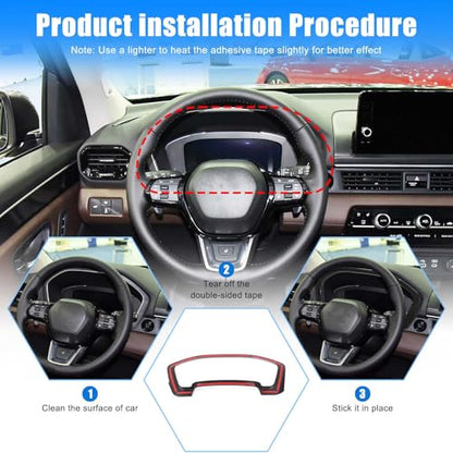 Dashboard Meter Panel Frame Trim for Honda Pilot 2023 2024 2025/ Honda Passport 2026 Accessories, ABS Car Center Console Dashboard Meter Decor Cover, 1Pcs (Carbon Fiber Pattern)