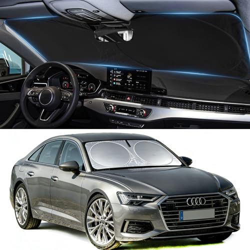 Sunshade for A6 Windshield Sun Shade for Audi A6 Accessories 2019-2024 2025 2026 Windshield Cover Front Window Shield Blocks UV Rays Heat Sun Visor Protector Car Accessories - size: for Audi A6 19-26