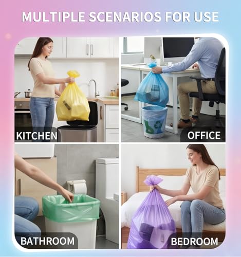 300 Count 8 Gallon Trash Bags - Heavy Duty Medium Garbage Bags 30 Liter Unscented 0.94 Mil Thick & Leakproof Wastebasket Liners for Kitchen Bathroom Home - color: 8gal-300