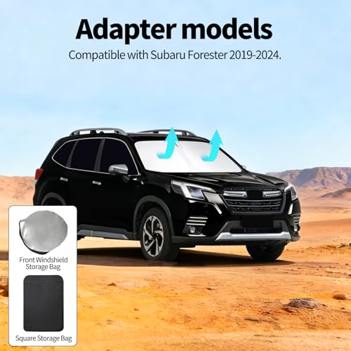 Full Set 8 PCS Window Shades for Subaru Forester 2019-2024 Accessories, Car Full Windshield Side Rear Window Sun Shade Covers, Sun UV & Privacy Protection, for Camping Napping Daily Leisure - size: For Subaru Forester 2019-2024