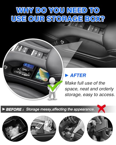 Autorder Lower Console Organizer Tray for 2023-2025 2026 Honda HRV Accessories - Center Console Bottom Storage Insert Tray - ABS Black - size: 2023+ HR-V Bottom Organizer