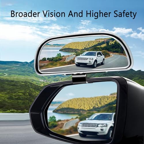Car Blind Spot Mirrors 2 Pack - Universal Outside Rear View Mirror with Wide Field of View, Fog-Free Car Side Mirror Blindspot