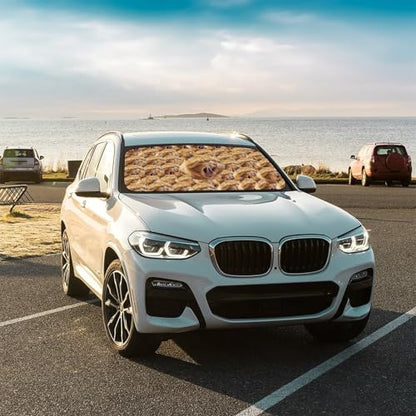 Custom Face Car Windshield Sun Shade Customized Foldable Front Window Sunshade UV Rays Protector Shield Vehicle Cover for Car Sedans SUV Trucks 57" X 30" - color: Customized Face