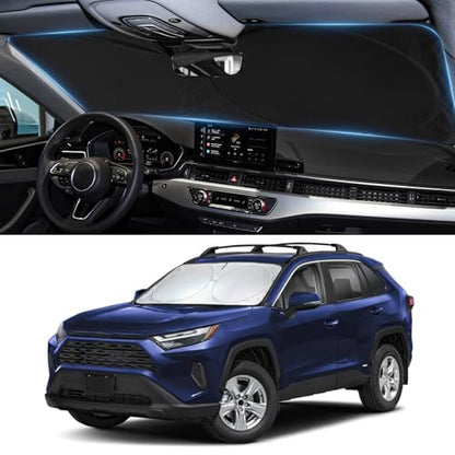 Sun Shade for RAV4 Windshield Sunshade fit for Toyota RAV4 2019-2021 2022 2023 2024 2025 Accessories Front Window Cover Shield Visor Protector Blocker - size: for Toyota RAV4 19-25