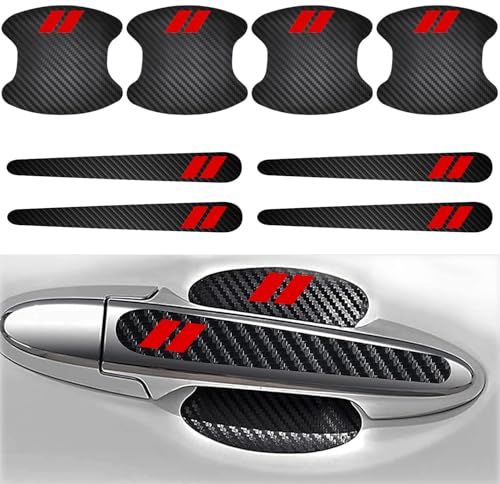 8PCS Car Door Handle Scratch Protectors, Carbon Fiber Textured Door Handle Bowl Sticker Compatible with Dodge Challenger Charger Durango RAM Auto Exterior Decor Universal for Cars SUV Truck RV - color: TXWMWDQLG
