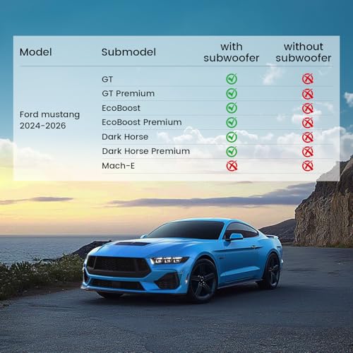 LASFIT Floor Mats and Cargo Mat for Ford Mustang 2024 2025 2026 (NOT fit w/o Subwoofer Box) All Weather Protector TPE Car Floor Liners, 1st & 2nd Row & Trunk Liner, 5pcs Black - style: 9) Mustang| 24-26 | Combo Set
