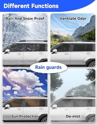 Out-Channel Window Rain Guards Fit for 2024 2025 2026 Hyundai Santa Fe, Extra Durable Window Visors Vent Visors Vent Shades Wind Deflector Dark Smoke Car Tape-on with Thicker 4PCS - size: Fit for 2024-2025 Hyundai Santa Fe